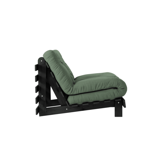 Karup Design Roots 90 (sovende) lenestol svart natt/olivengrønn - 123402756090