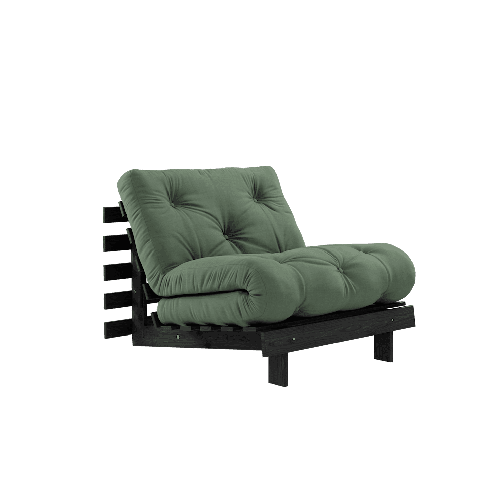 Karup Design Roots 90 (sleeping) armchair black night/olive green - 123402756090 Karup Design Roots 90 (sleeping) armchair black night/olive green - 123402756090