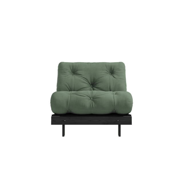 Karup Design Roots 90 (sovende) lenestol svart natt/olivengrønn - 123402756090