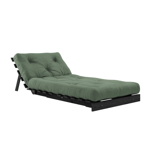 Karup Design Roots 90 (sovende) lenestol svart natt/olivengrønn - 123402756090