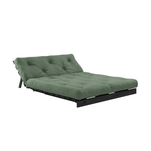 Karup Design Roots 140 (sove) sofa sort nat/olivengrøn - 123402756140