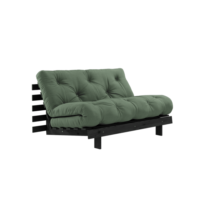 Karup Design Roots 140 (sove) sofa sort nat/olivengrøn - 123402756140