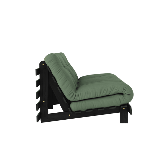 Karup Design Canapé Roots 160 (couchage) noir nuit/vert olive - 123402756160
