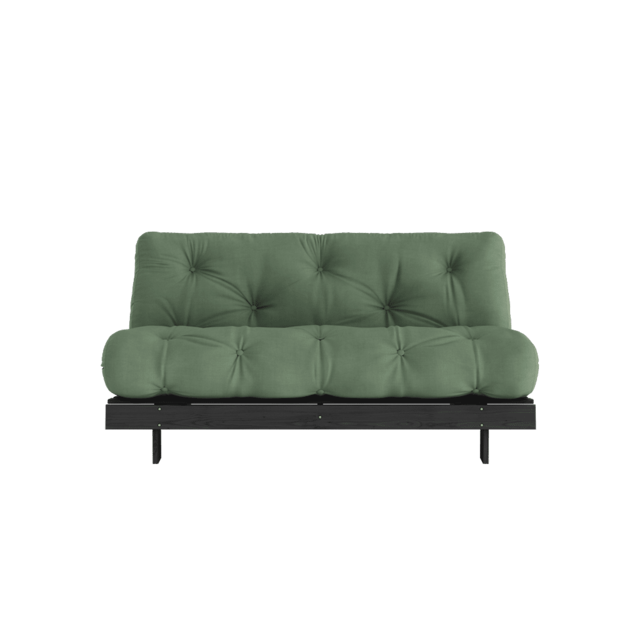Karup Design Canapé Roots 160 (couchage) noir nuit/vert olive - 123402756160