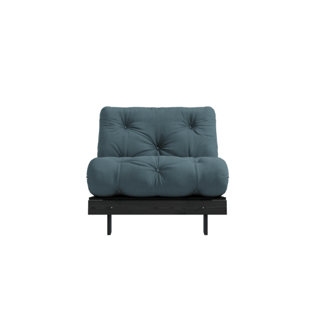 Karup Design Roots 90 (sovende) lenestol svart natt/petrol blå - 123402757090