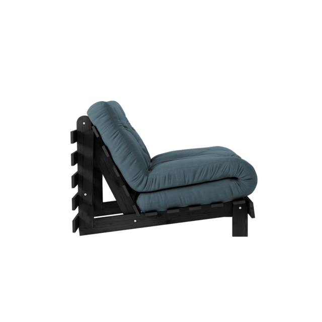 Karup Design Roots 90 (sovende) lenestol svart natt/petrol blå - 123402757090