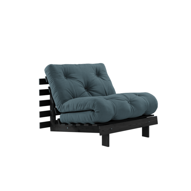 Karup Design Roots 90 (sovende) lenestol svart natt/petrol blå - 123402757090