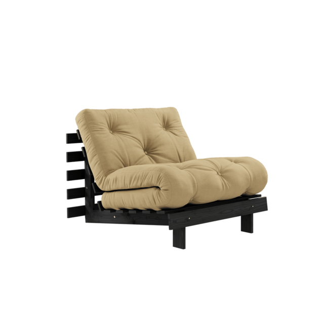 Karup Design Roots 90 sillón (dormir) negro noche/beige trigo - 123402758090
