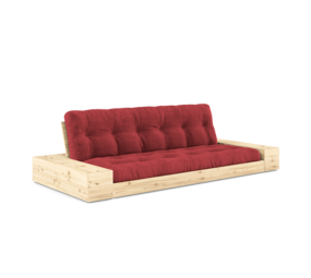Karup Design Base (couchage) canapé bois naturel/rouge rubis avec caissons latéraux Karup Design Base (couchage) canapé bois naturel/rouge rubis avec caissons latéraux