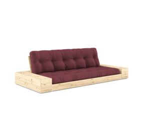 Karup Design Base (couchage) canapé bois naturel/bordeaux avec caissons latéraux Karup Design Base (couchage) canapé bois naturel/bordeaux avec caissons latéraux