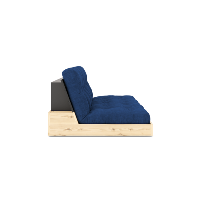 Karup Design Base (sove) sofa naturligt træ/sort nat/kongeblå - 137402517