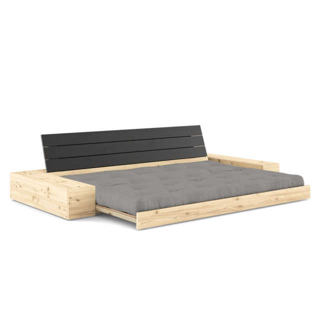 Karup Design Sofá base (dormir) madera natural/negro noche/gris con cajones laterales - 1374027464