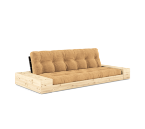 Karup Design Base (couchage) canapé bois naturel/noir nuit/marron caramel avec caissons latéraux Karup Design Base (couchage) canapé bois naturel/noir nuit/marron caramel avec caissons latéraux