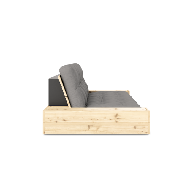 Karup Design Base (sove) sofa naturtræ/grå med sidebokse - 1371017464