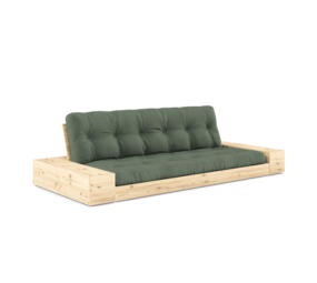 Karup Design Base (couchage) canapé bois naturel/vert olive avec caissons latéraux Karup Design Base (couchage) canapé bois naturel/vert olive avec caissons latéraux