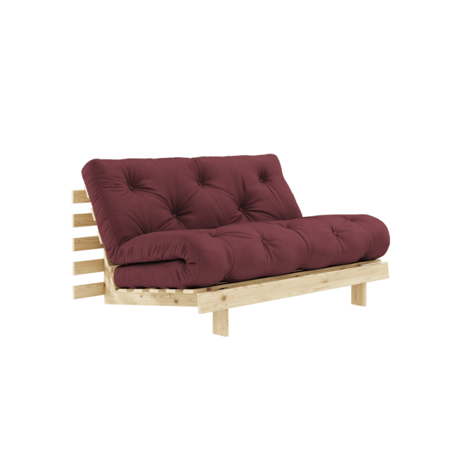Karup Design Sofa Roots 140 (Schlafsofa) roh/burgunderrot – 123100710140