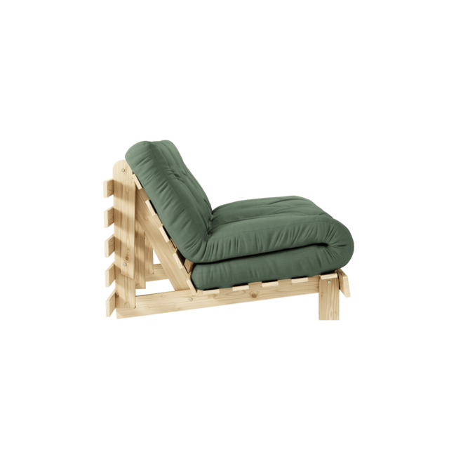 Karup Design Canapé Roots 140 (couchage) écru/vert olive - 123100756140