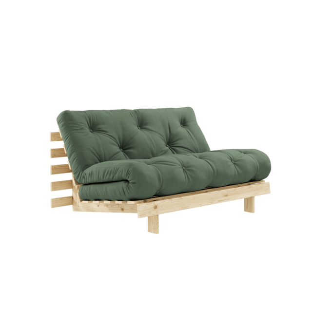 Karup Design Canapé Roots 140 (couchage) écru/vert olive - 123100756140