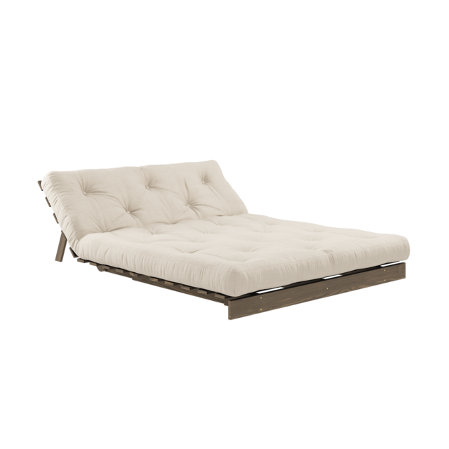 Karup Design Roots 140 (dormir) sofá marrón algarrobo/beige - 123106747140