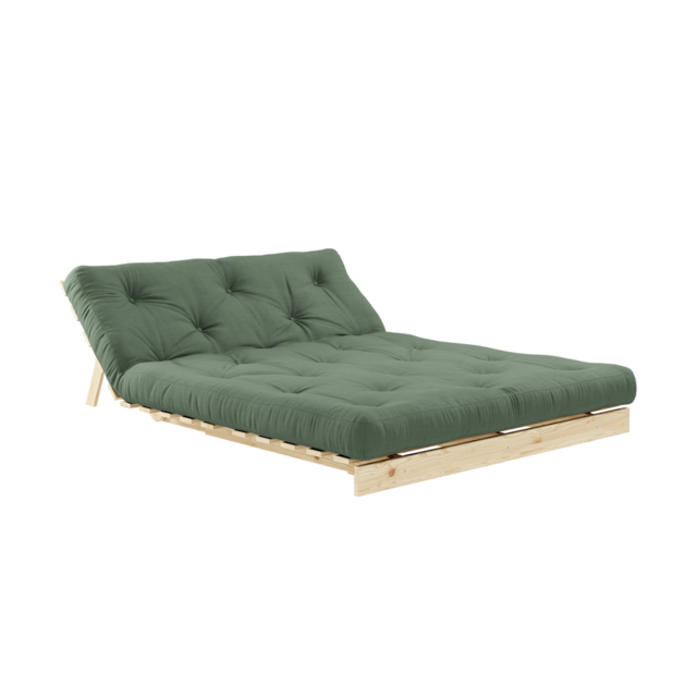 Karup Design Canapé Roots 140 (couchage) écru/vert olive - 123100756140