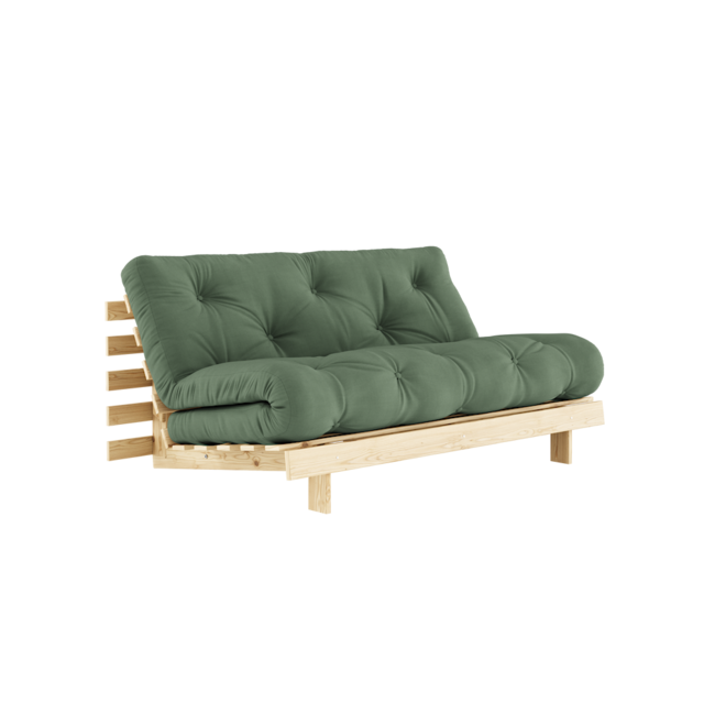 Karup Design Roots 160 (sove) sofa rå/olivengrønn - 123100756160