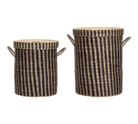 House Doctor Cestos para la ropa sucia natural/marrón juego de 2 piezas