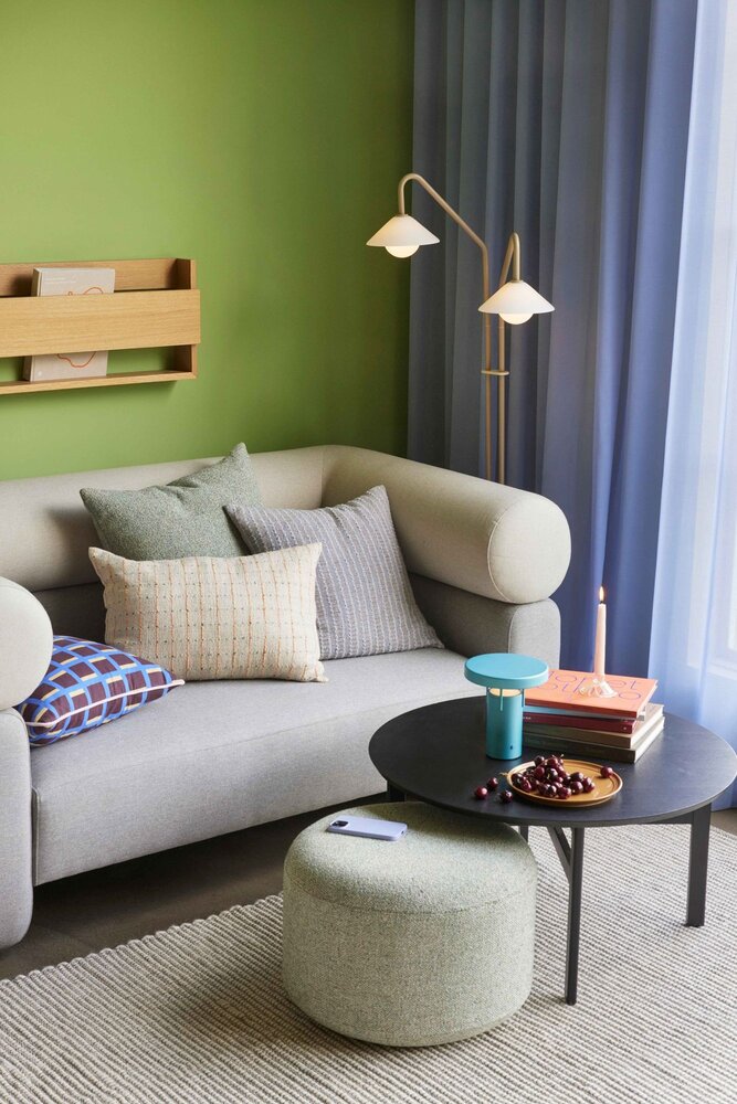 Hubsch Marshmellow pouf light green small - 022016