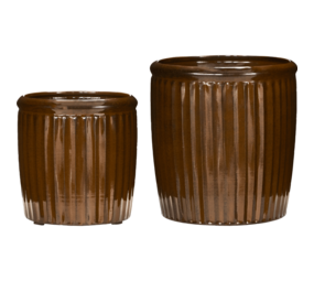 House Doctor Fioriere Groove marrone set da 2 pezzi House Doctor Fioriere Groove marrone set da 2 pezzi