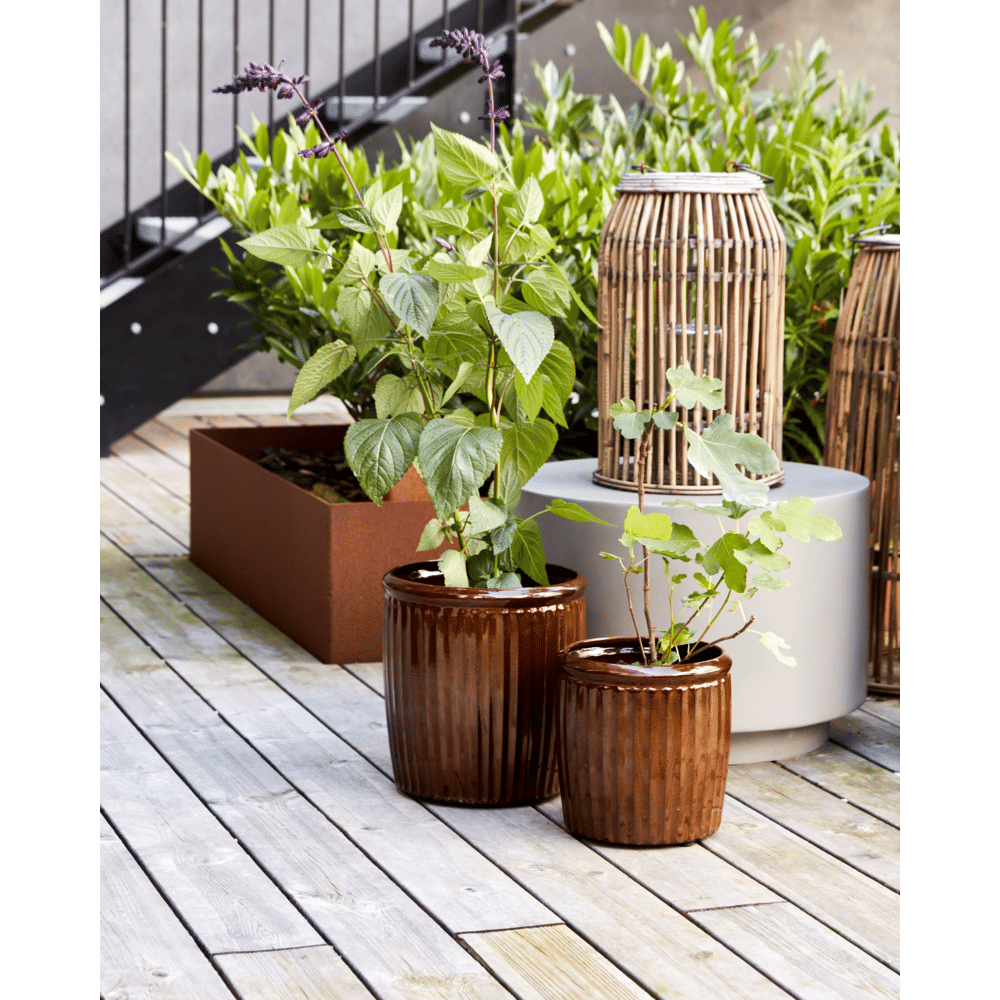 House Doctor Groove plantekasser brunt sett med 2 - 210530204 House Doctor Groove plantekasser brunt sett med 2 - 210530204