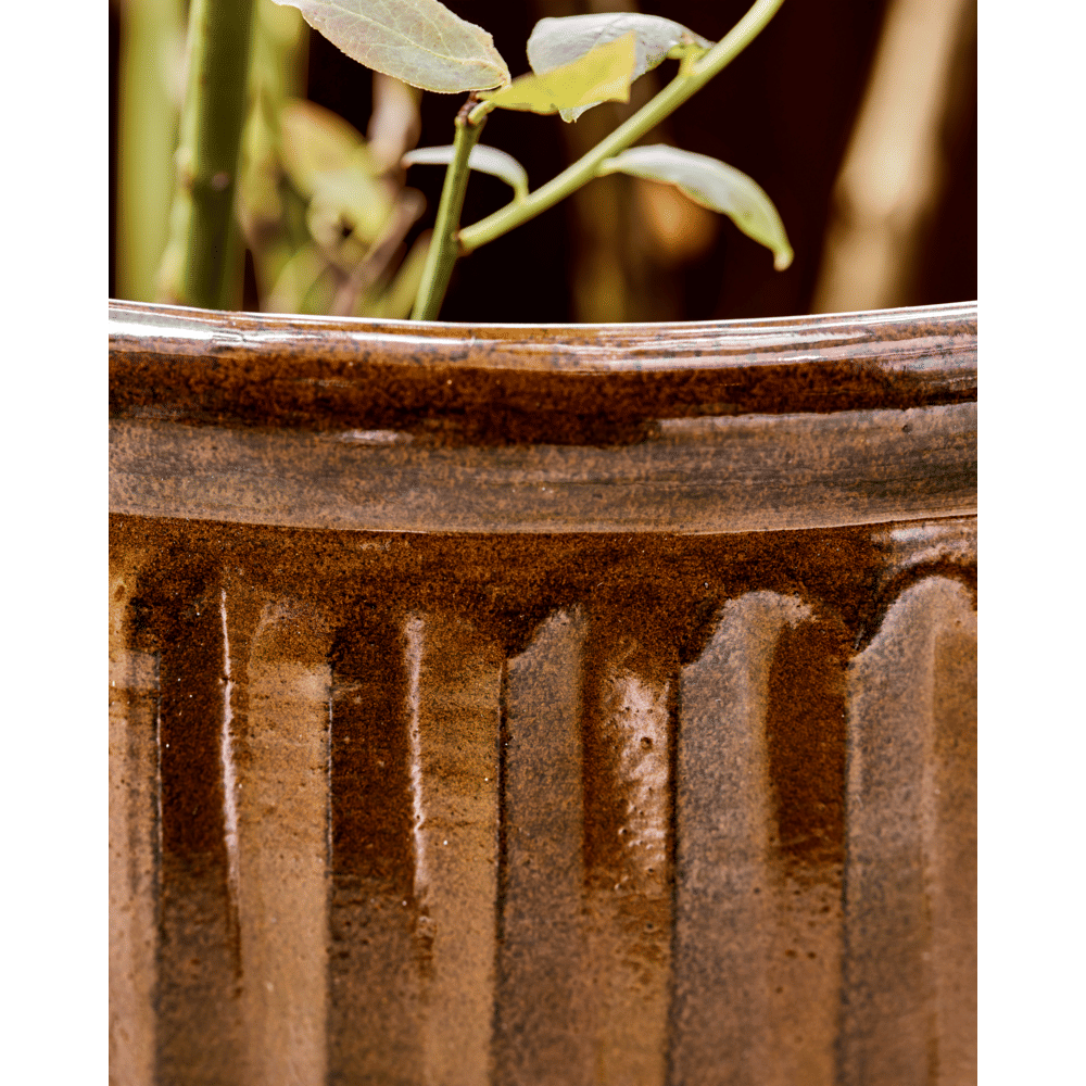 House Doctor Groove planters brown set of 2 pieces - 210530204 House Doctor Groove planters brown set of 2 pieces - 210530204