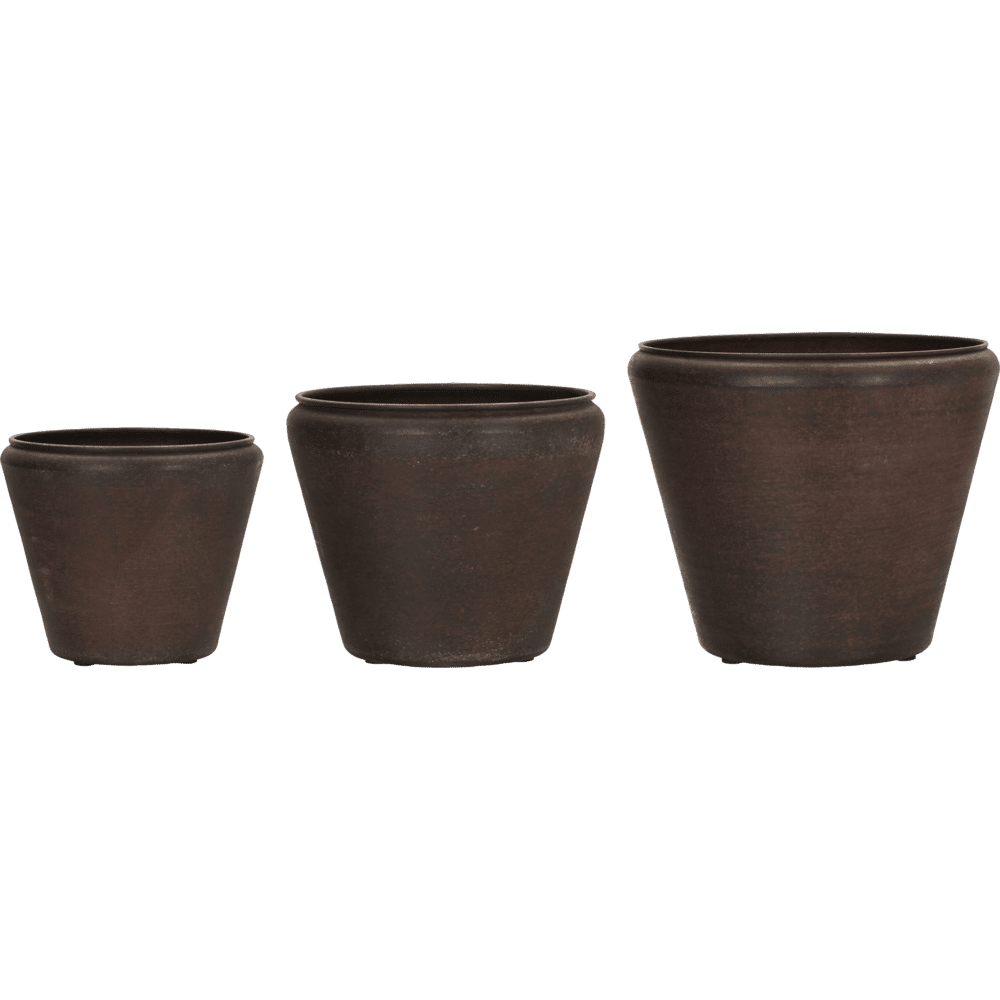House Doctor Funnel plantenbakken antiek bruin set van 3 stuks - 210530203 House Doctor Funnel plantenbakken antiek bruin set van 3 stuks - 210530203