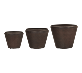 House Doctor Jardinières à entonnoir ensemble de 3 pièces marron antique House Doctor Jardinières à entonnoir ensemble de 3 pièces marron antique