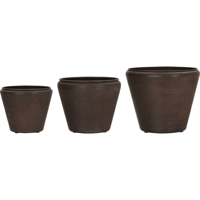 House Doctor Fioriere a imbuto marrone antico set da 3 pezzi - 210530203 House Doctor Fioriere a imbuto marrone antico set da 3 pezzi - 210530203