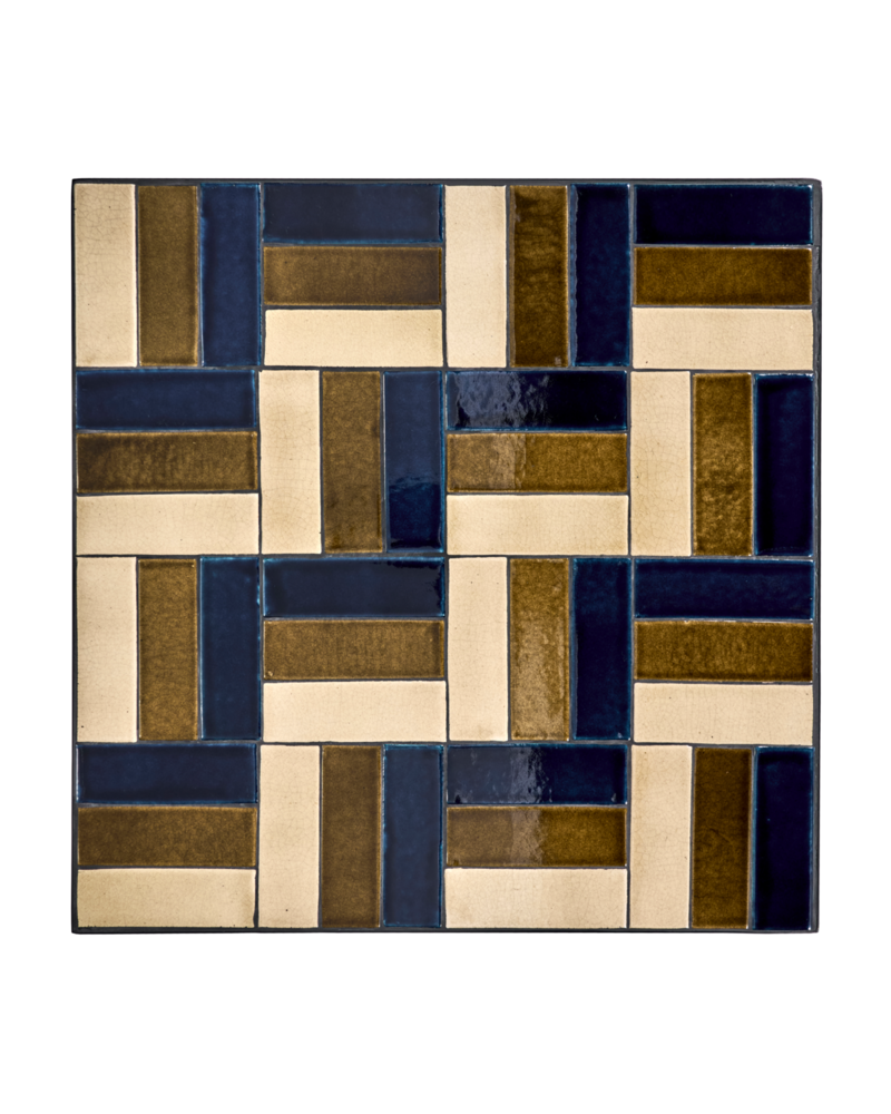 House Doctor Geometric bijzettafel bruin/blauw - 266140061 House Doctor Geometric bijzettafel bruin/blauw - 266140061