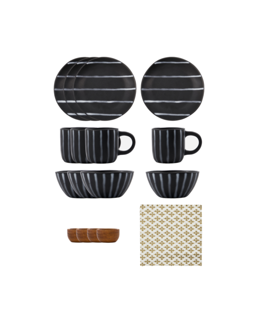 House Doctor Line brunch servies set 16 stuks - 257981013 House Doctor Line brunch servies set 16 stuks - 257981013