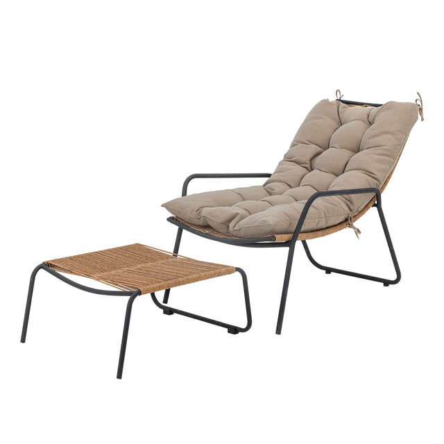 Bloomingville Boel loungestoel met voetenbankje - 82064496
