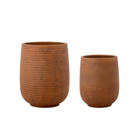 Bloomingville Lot de 2 pots de fleurs Mesola marron