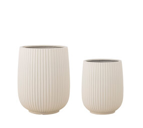 Bloomingville Lot de 2 pots de fleurs Selva blancs
