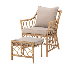 Bloomingville Fauteuil lounge Belluce avec repose-pieds Bloomingville Fauteuil lounge Belluce avec repose-pieds