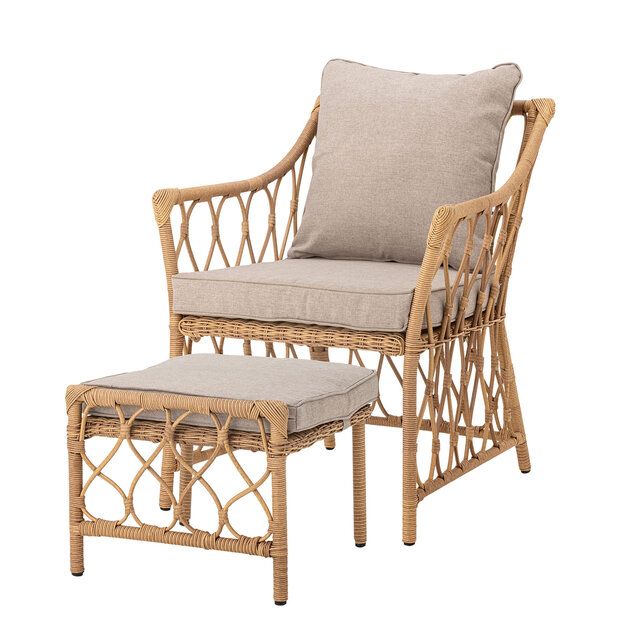 Bloomingville Belluce Loungesessel mit Fußhocker - 82064953