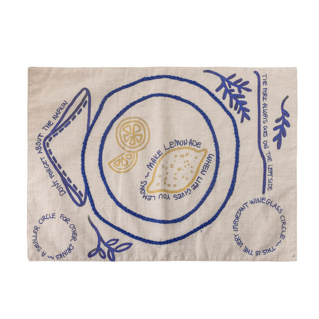 Bloomingville Limone placemat set van 6 stuks - 82062680