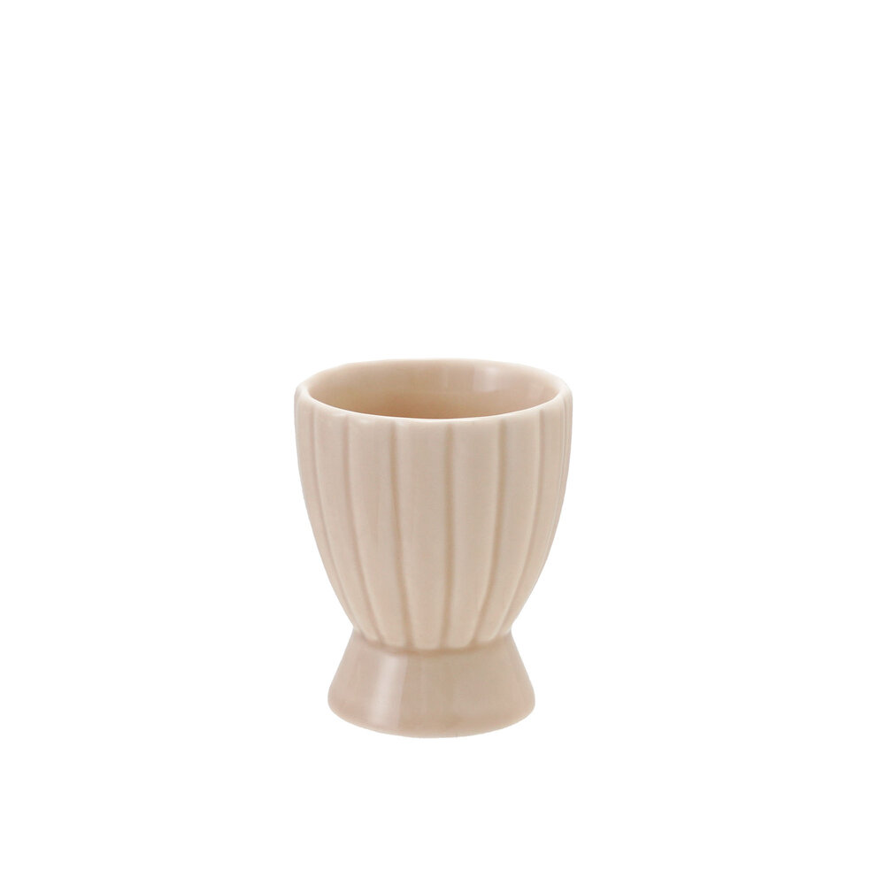 Van Well Set Di 6 Portauovo Bali – Porcellana Bianca Con Dettaglio Verde, Lavabili In Lavastoviglie, Adatti Al Microonde, 4,8 X 7 Cm
