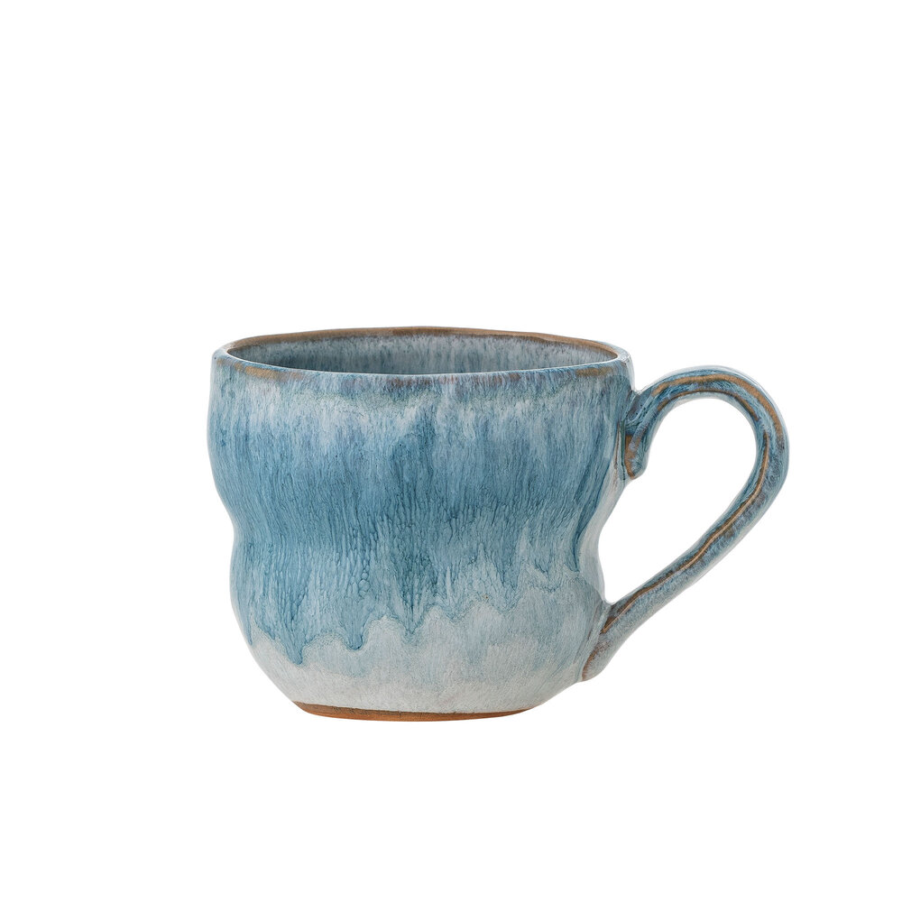 Lot De 2 Mugs Vintage – Tons Bleus, Céramique – Style Rétro Pour La Cuisine