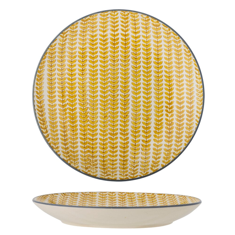 Bloomingville Platos de arce amarillos de Ø25,5 cm, juego de 6 piezas - 82061609 Bloomingville Platos de arce amarillos de Ø25,5 cm, juego de 6 piezas - 82061609