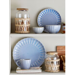 Bloomingville Latina borden Ø27cm blauw set van 6 stuks - 82061940 Bloomingville Latina borden Ø27cm blauw set van 6 stuks - 82061940