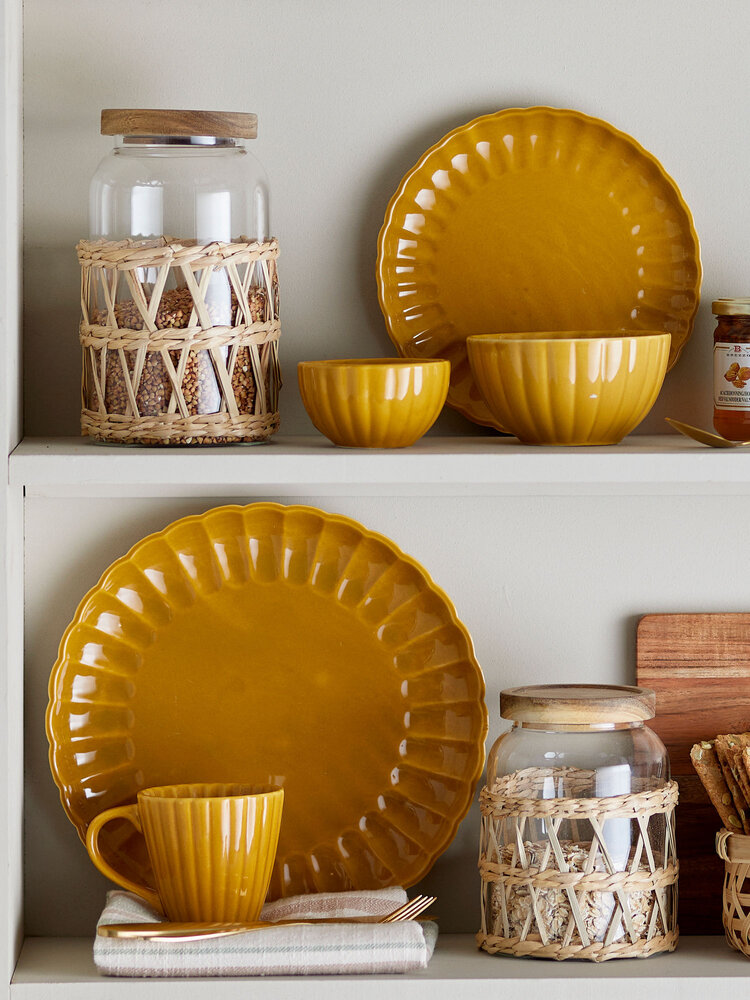 Bloomingville Latina tallrikar Ø27cm gula set med 6 delar - 82061938 Bloomingville Latina tallrikar Ø27cm gula set med 6 delar - 82061938