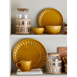Bloomingville Latina borden Ø27cm geel set van 6 stuks - 82061938 Bloomingville Latina borden Ø27cm geel set van 6 stuks - 82061938