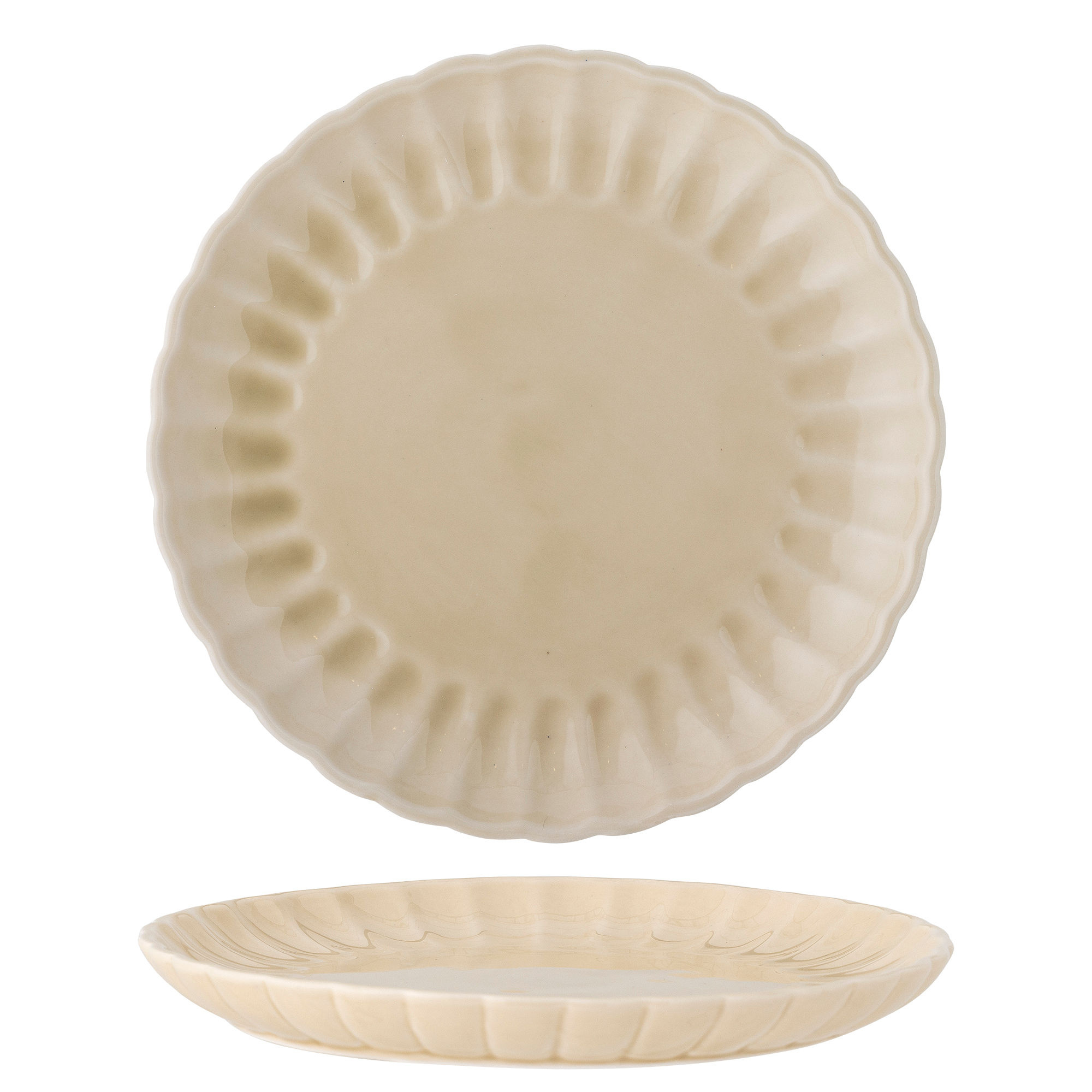 Bloomingville Latina borden Ø27cm naturel set van 6 stuks - 82061937