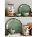 Bloomingville Latina borden Ø27cm set van 6 stuks groen - 82061935 Bloomingville Latina borden Ø27cm set van 6 stuks groen - 82061935