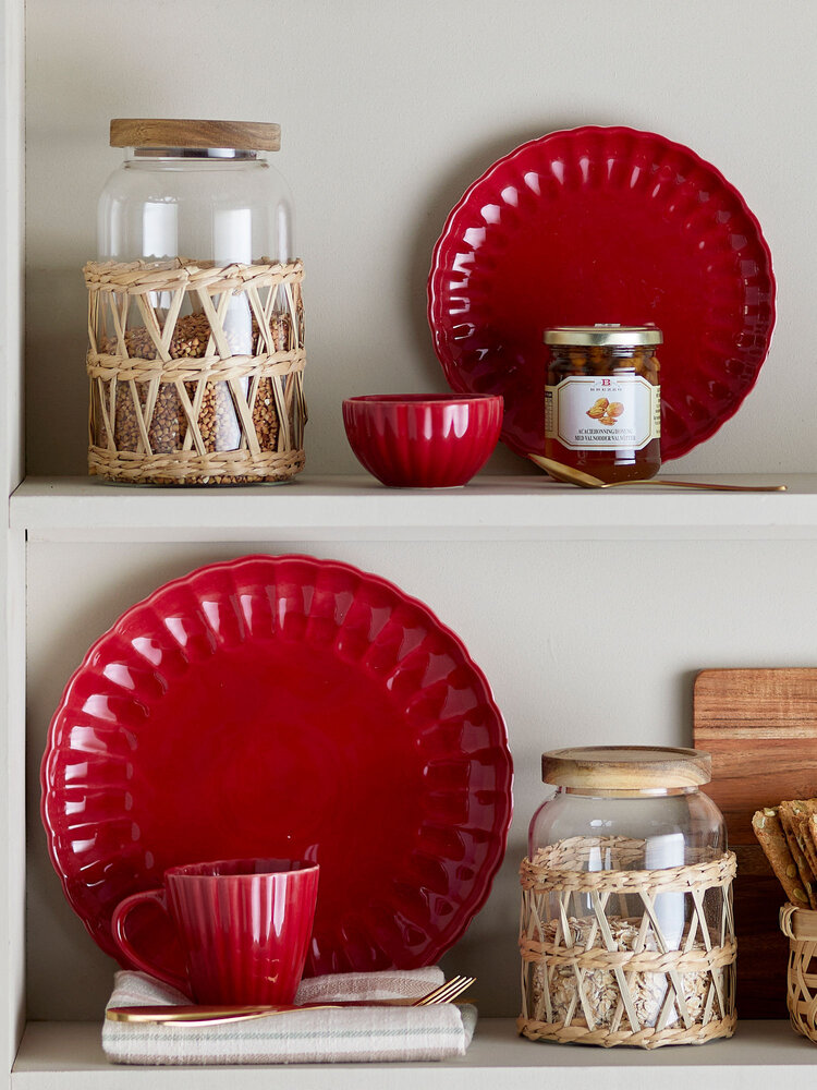 Bloomingville Latina borden Ø27cm rood set van 6 stuks - 82061931 Bloomingville Latina borden Ø27cm rood set van 6 stuks - 82061931